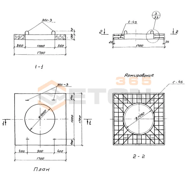 Опорные плиты Серия 3.900-3 КЦО 2
