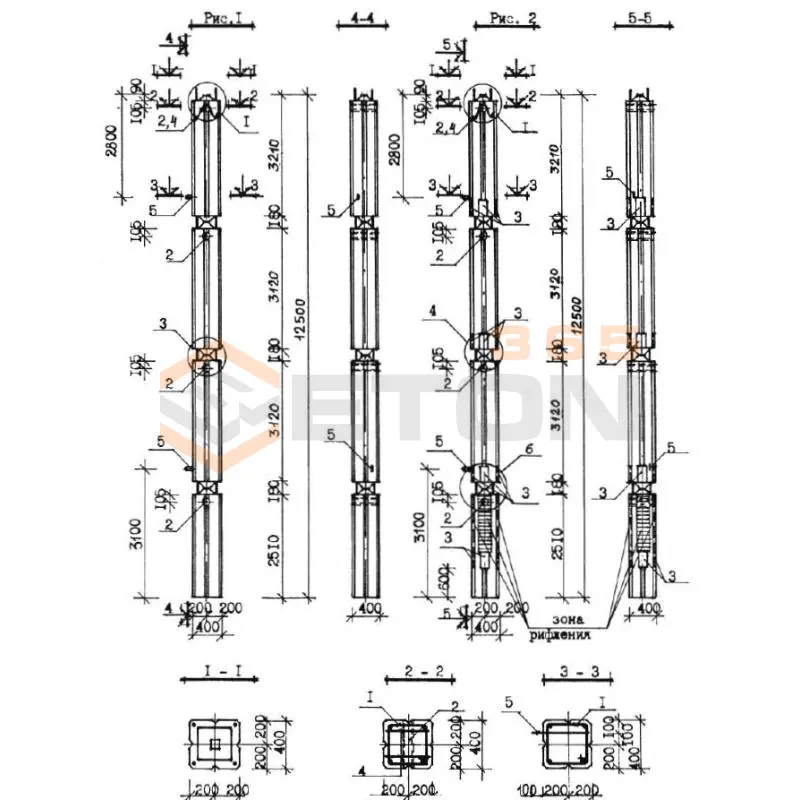Колонны Серия КУБ 2,5 4,4КП 3,33-28