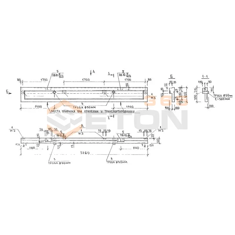 Ограждения козырьков входа Альбом 3РС 19-08 3ОКВ 2 (Альбом 3РС 19-08)