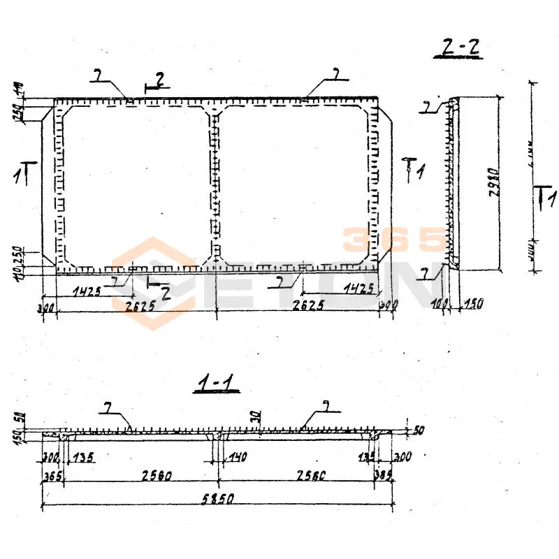 Плиты надсилосные Серия 3.702.1-4 2П 3-8-1