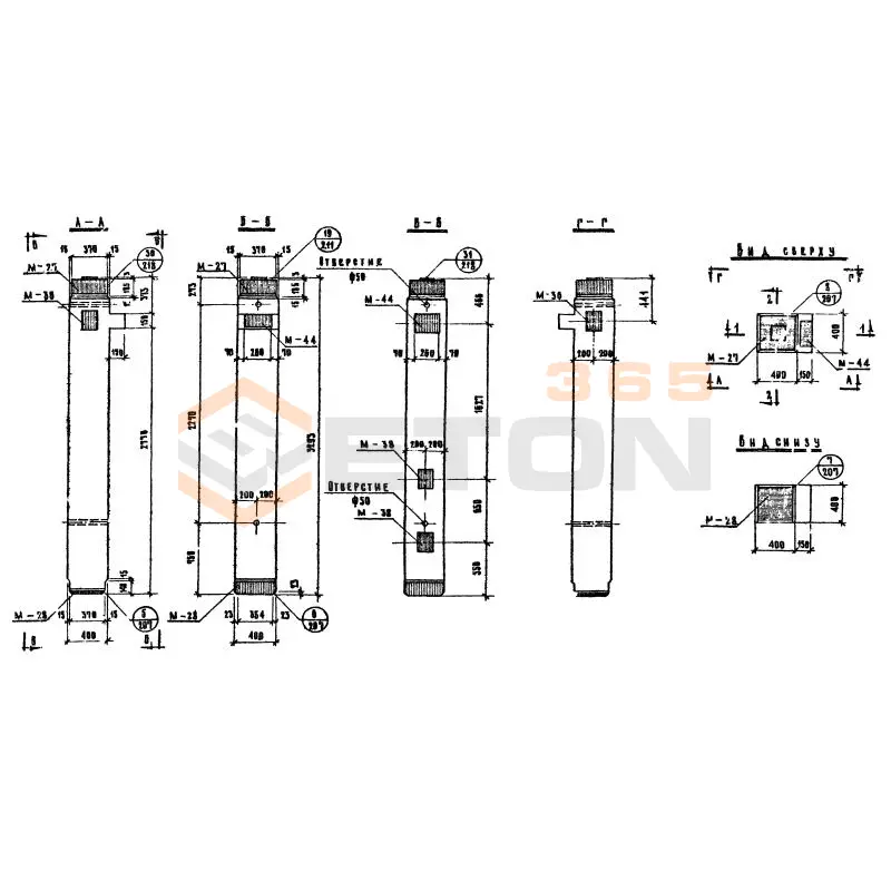 Колонны сечением 400х400 Серия ИИ 04-2 КП 42-33-4