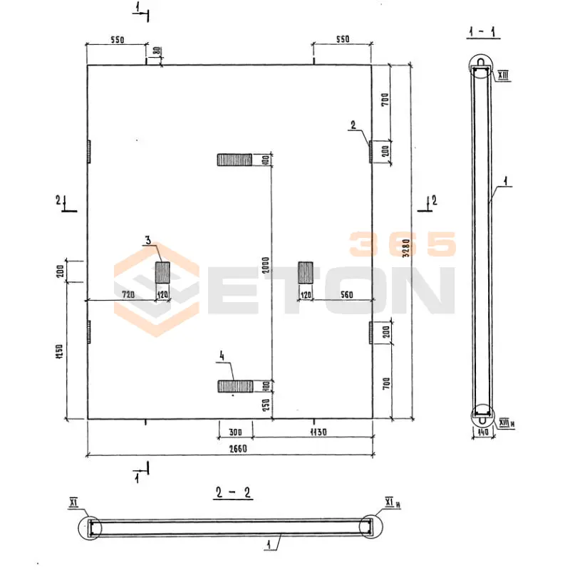 Панели шахт лифтов Серия 1.289.1-2 ПШЛ 63б-33-4