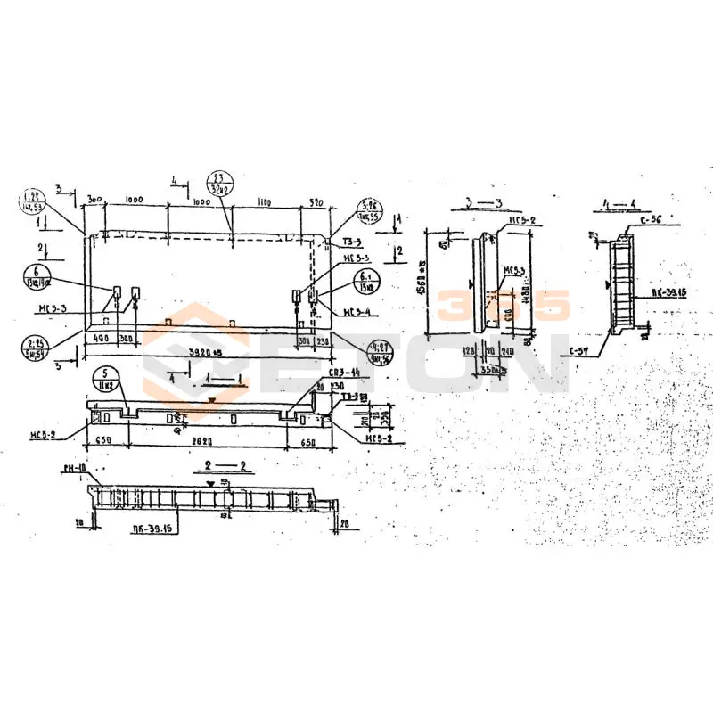 Панели наружных стен Серия 1.232 КЛ-2 НР 2-39-15-35 (1.232 КЛ-2)
