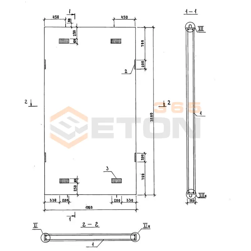 Панели шахт лифтов Серия 1.289.1-2 ПШЛ 63-36-6