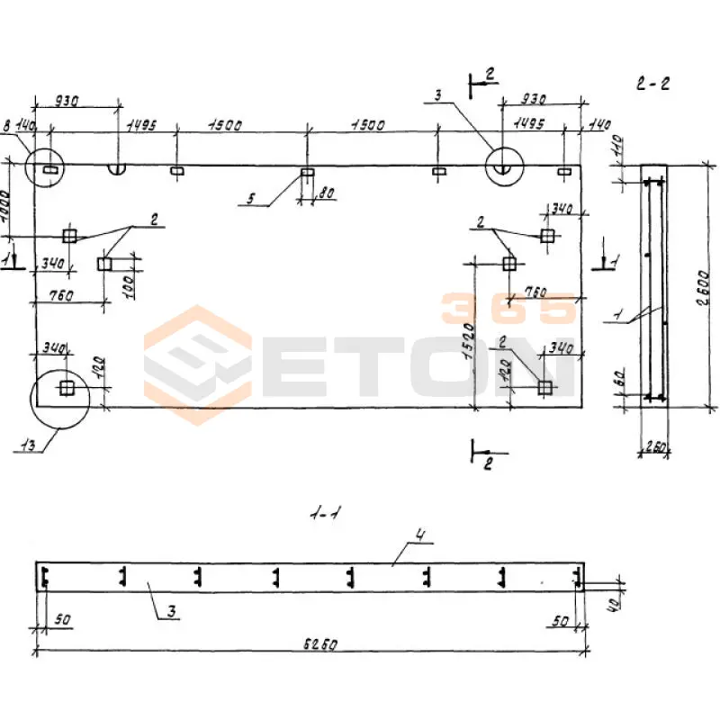 Панели парапетные Серия 1.100.1-7 1НЧ 63-26-26-50 л