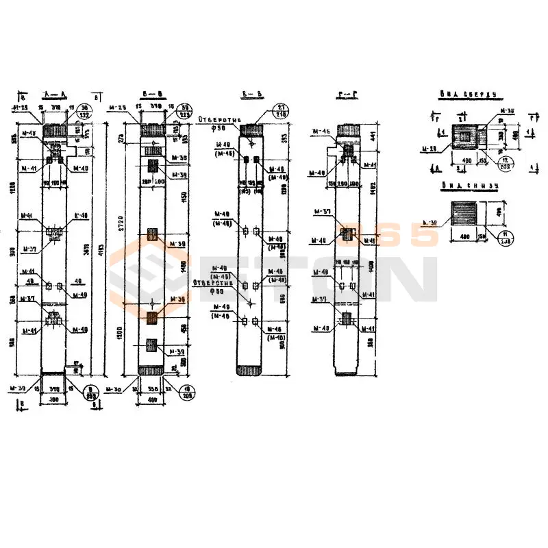 Колонны сечением 400х400 Серия ИИ 04-2 КЛ 60-42-4 а