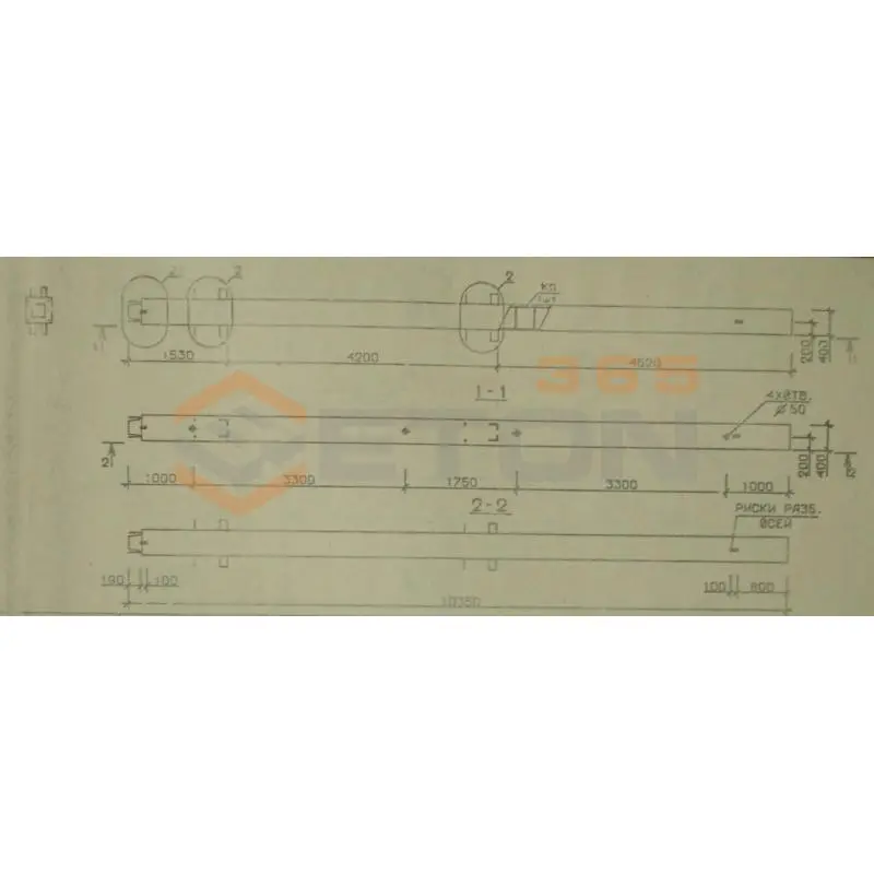 Колонны сечением 400х400 мм для зданий с высотами этажей 4,2 м Серия 1.020.1-2с/89 1КН 42-104-1