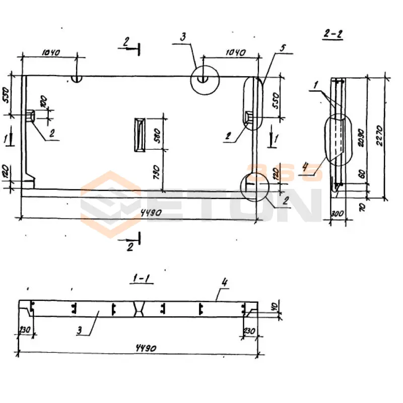 Панели опорные Серия 1.100.1-7 1НЧ 45-22-30-50 л-2