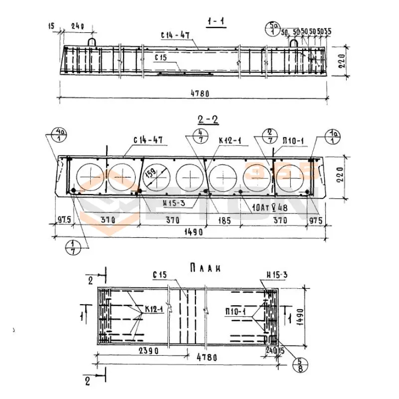 Панели многопустотные Серия 1.141-10 ПК 8-48-15 АтV а (1.141-10)