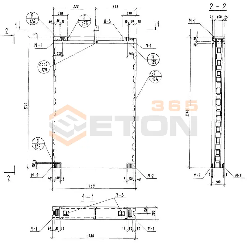 Блоки внутренних стен Серия 1.134-1 СБВ 18-2-28 т-1 (1.134-1)