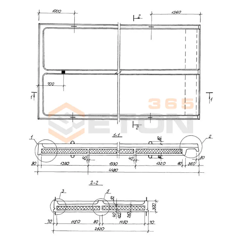 Панели кровельные Серия 1.100.1-7 3КПТ 45-25-14 АIV