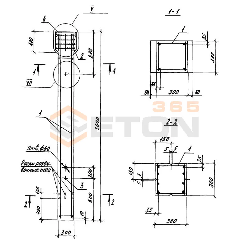 Колонны Серия 1.823.1-3с 2К 36-3-1 с