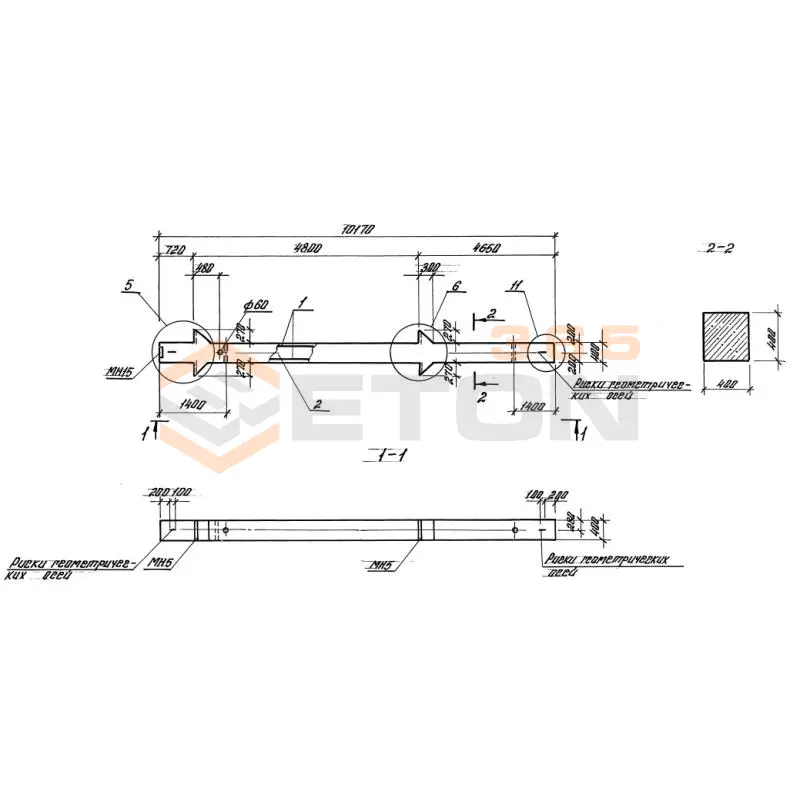 Колонны железобетонные. Высота этажей 4,8 и 6,0 м серия 1.420-35.95 ( 1.420-12, ИИ 23-3/70, ИИ 23-2/70, ИИ 23-1/70 ) К 36-4