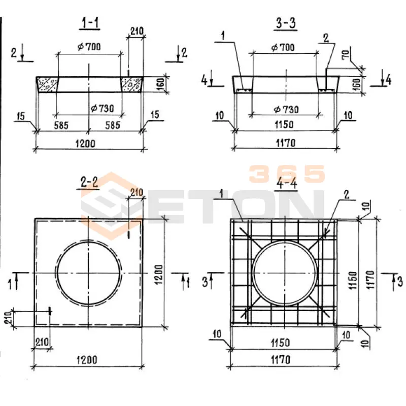 Плиты разгрузочные Серия 3.006.1-3/83 ПТ 12