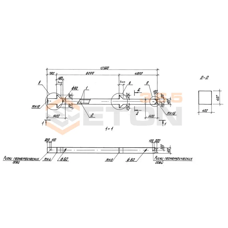 Колонны железобетонные. Высота этажей 6,0 и 7,2 м серия 1.420-35.95 ( 1.420-12, ИИ 23-3/70, ИИ 23-2/70, ИИ 23-1/70 ) К 70-1