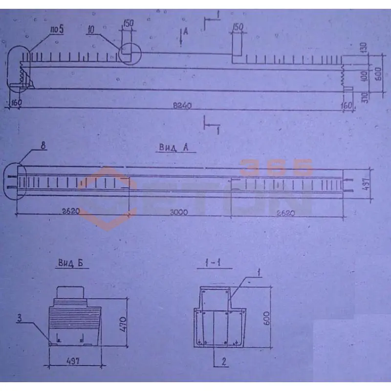 Ригели для опирания многопустотных плит перекрытий Серия 1.020.1-2с/89 1Р 6-2-83-2 АтIII