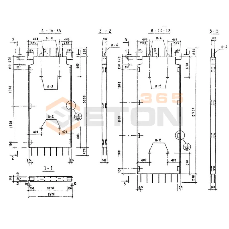 Диафрагмы жесткости Серия ИИ 04-6 Д 14-42 (ИИ 04-6)