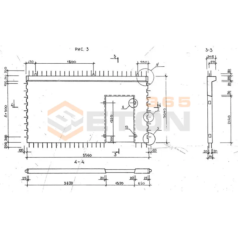 Диафрагмы жесткости серия 1.020-1/87 ( 1.020.1-7, 1.020-1/83, ИИ 04-1, 1.020.1-3пв ) 1ДПК 56-30 п пв