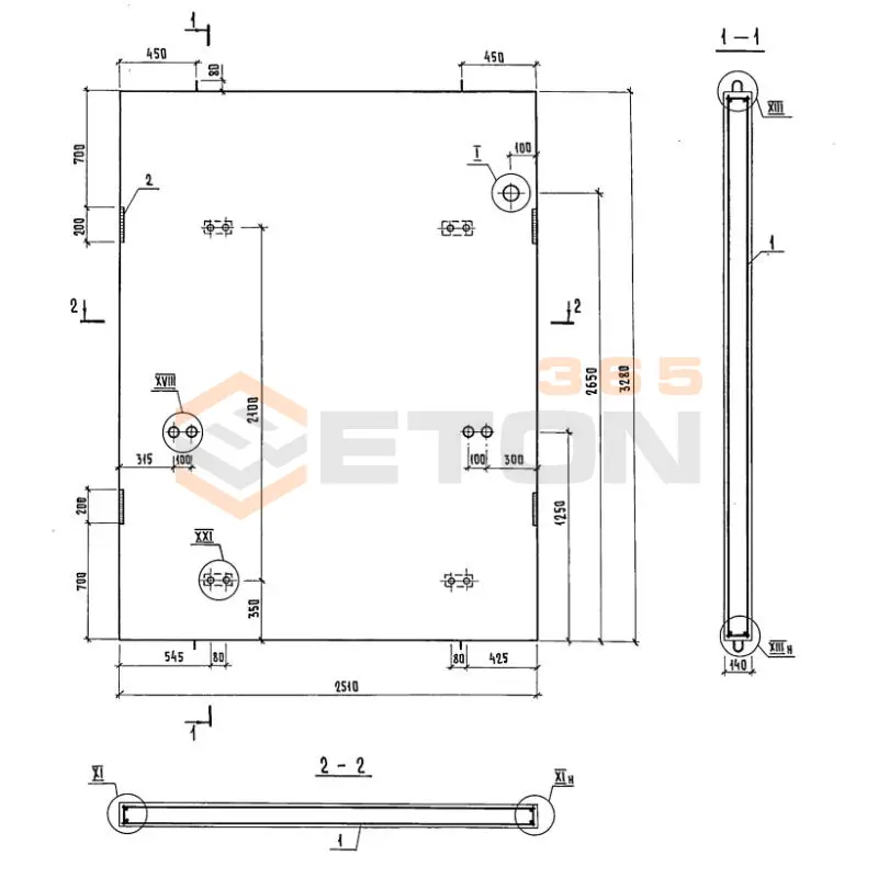 Панели шахт лифтов Серия 1.289.1-2 ПШЛ 100-33п-4 б