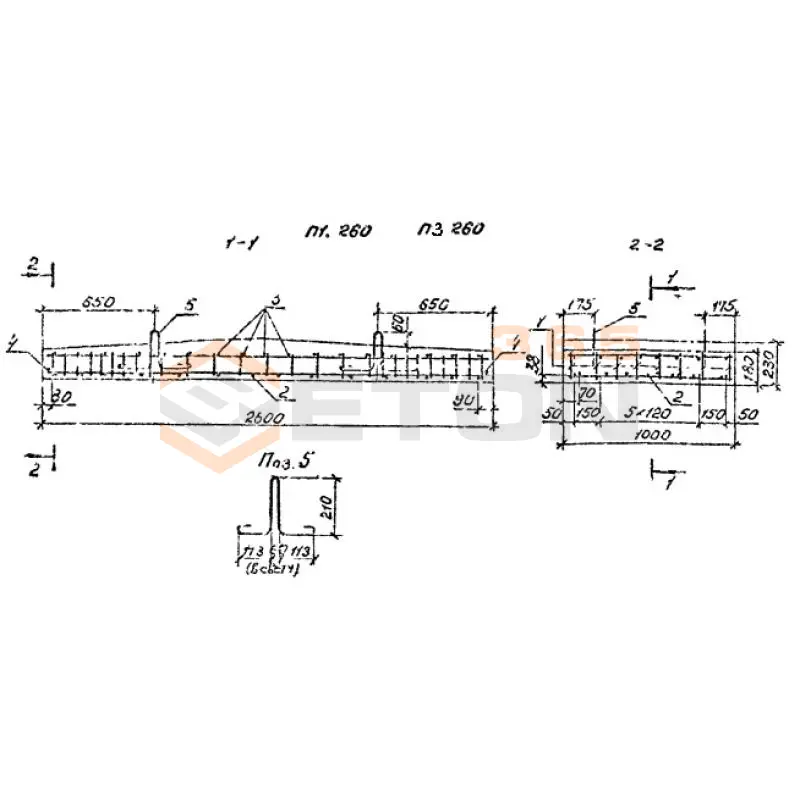 Блоки перекрытий оголовочной части труб Серия 3.501.1-179.94 Блок 21