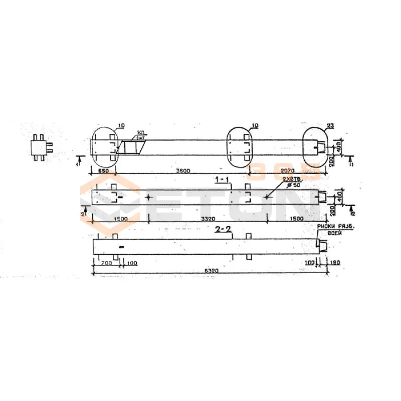 Колонны сечением 400х400 мм для зданий с высотами этажей 3,6 м Серия 1.020.1-2с/89 3КВ 36-63-2 с