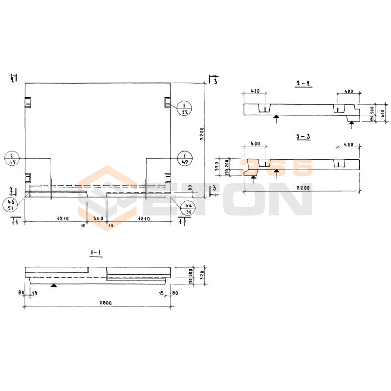 Лестничные площадки ребристые Серия 1.152-7 ЛП 28-21 (1.152-7)