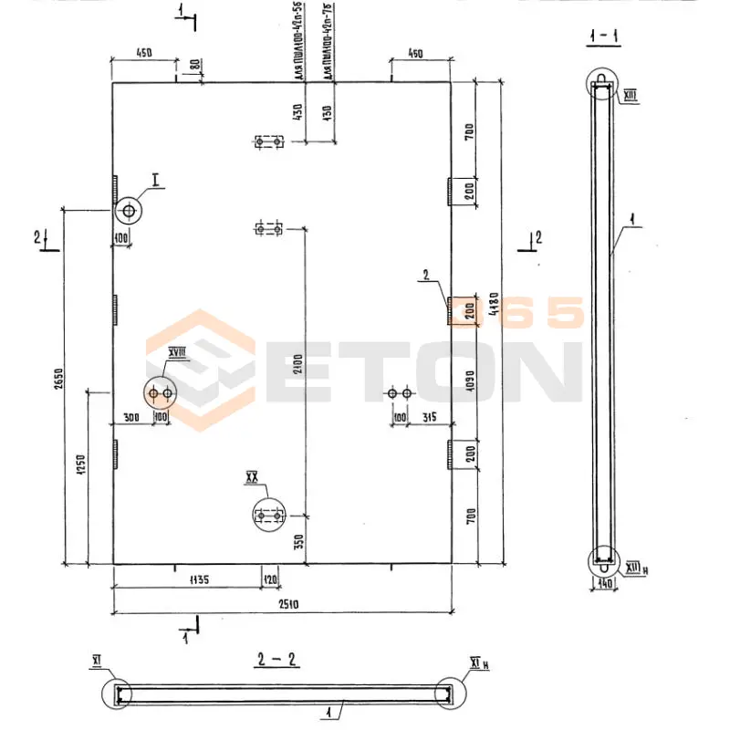 Панели шахт лифтов Серия 1.289.1-2 ПШЛ 100-42п-5 б