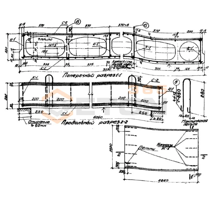 Панели с овальными пустотами Серия ИИ 01-02 ПО 64-36 (ИИ 01-02)