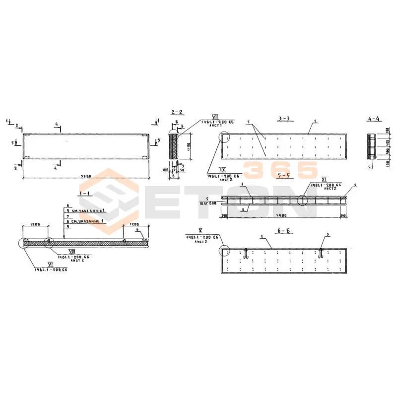 Панели стеновые трехслойные Шифр 1481 ПСТ 60-12-40 тм (Шифр 1481)