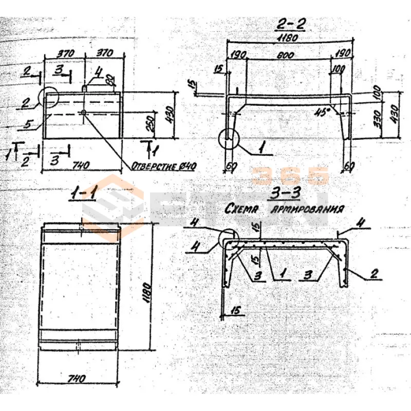 Лотки каналов ЛК серия 3.006.1-8 ЛК 75-120-45-1