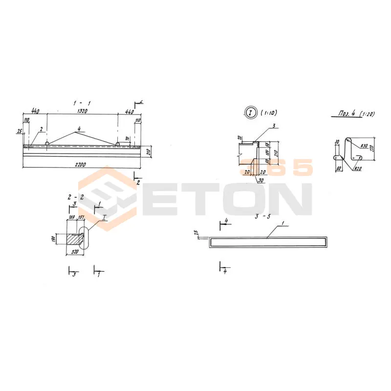 Блоки лестничных площадок Серия 3.501.1-165 ЛП 1