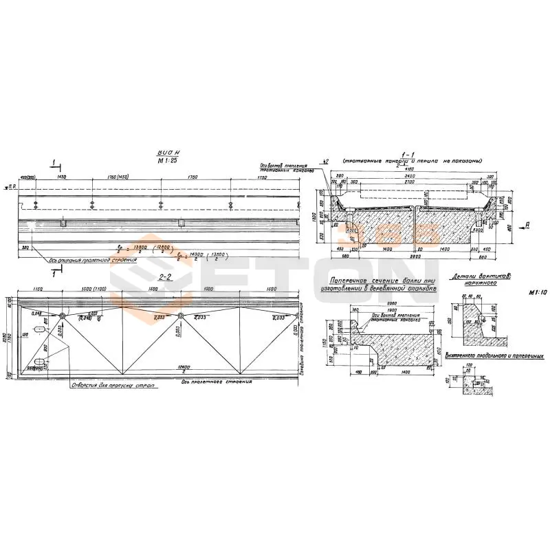 Балки плитные пролетного строения Серия 3.501-108 Бп 14,3