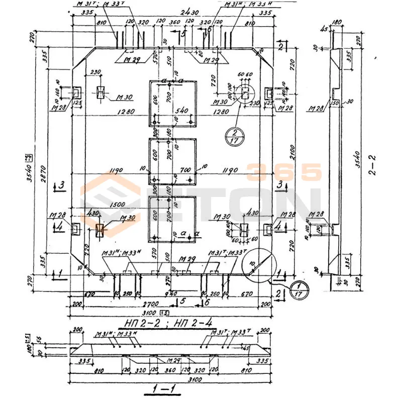 Плиты надколонные Серия 1.420-4 НП 2-4