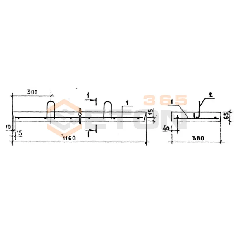 Перемычки плитные ПП ГОСТ 948-84 1ПП 12-3 (ГОСТ 948-84)