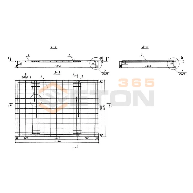 Плиты Серия 3.820.1-70 (3.820.1-32, 3.820-11) ПВ 30-20-1