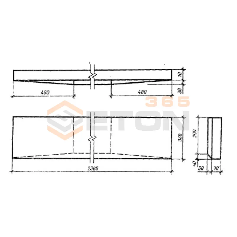 Ступени плоские для сквозных маршей Серия 1.055.1-1 (1.155-1, ГОСТ 8717.0-84 и 8717.1-84, ИИ 03-02) ЛСС 24 с