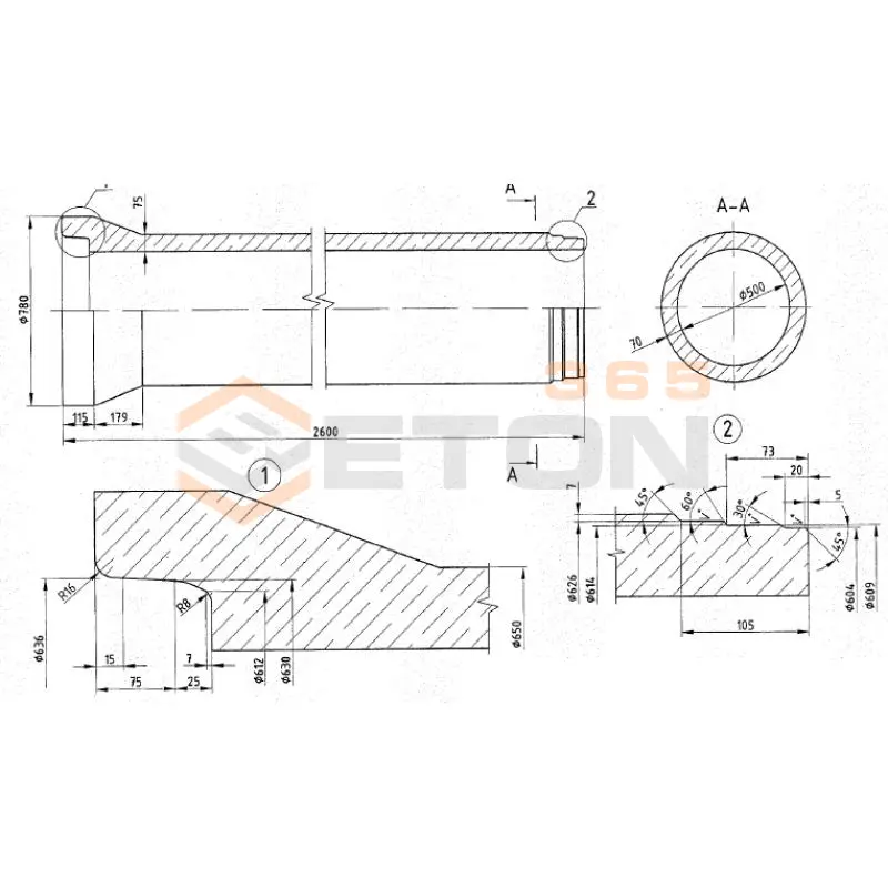 Трубы безнапорные вибропрессованные Серия Б3.008.1-1 БТБ 50-25-2