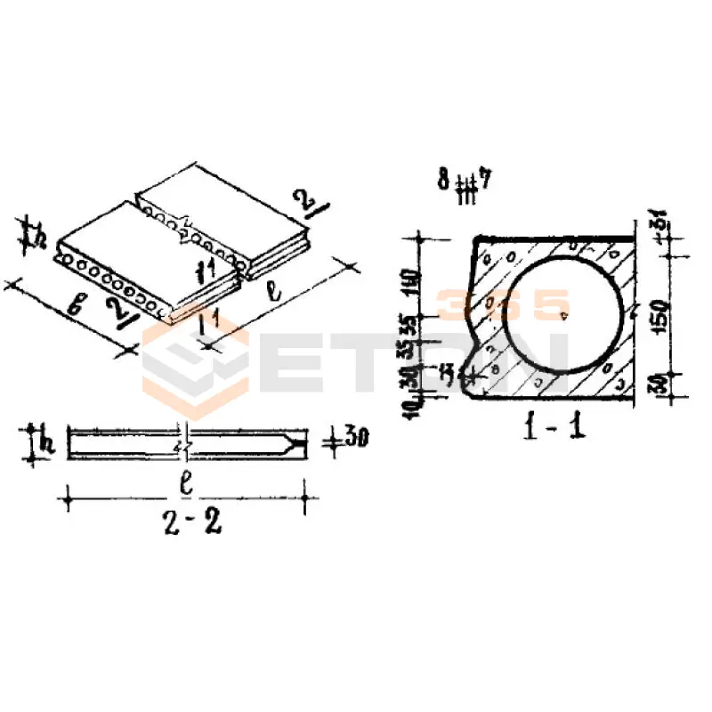 Панели с круглыми пустотами Серия ИИ 01-02 МБ 27 (ИИ 01-02)