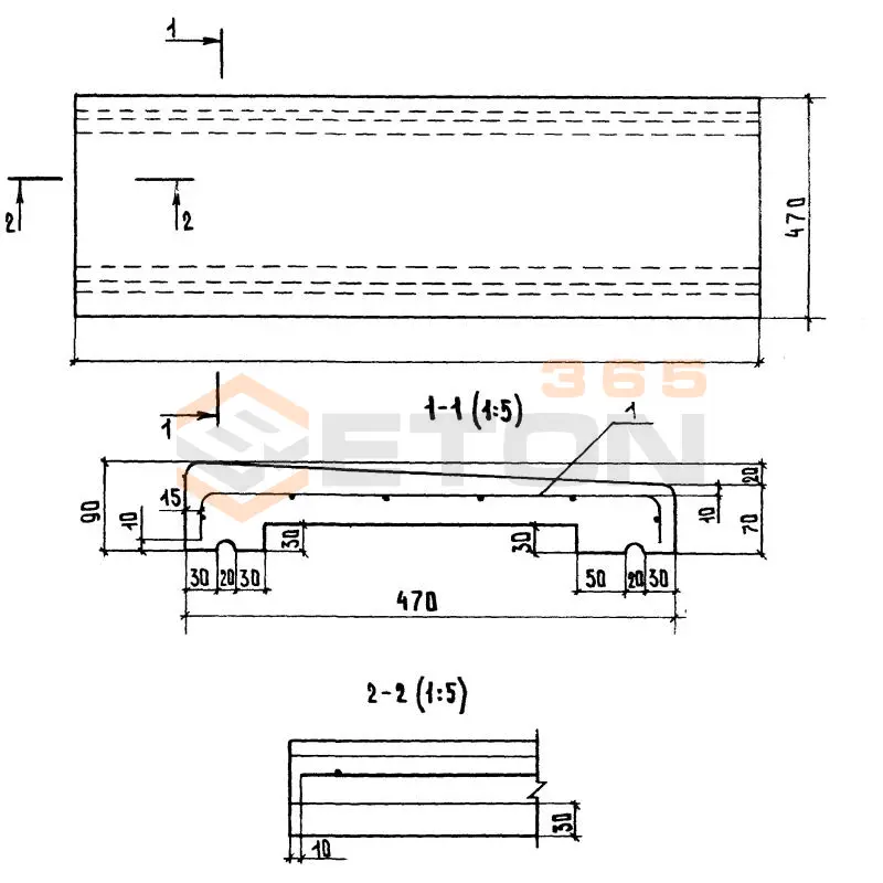 Плиты парапетные Серия 1.238-1 АП 20-5