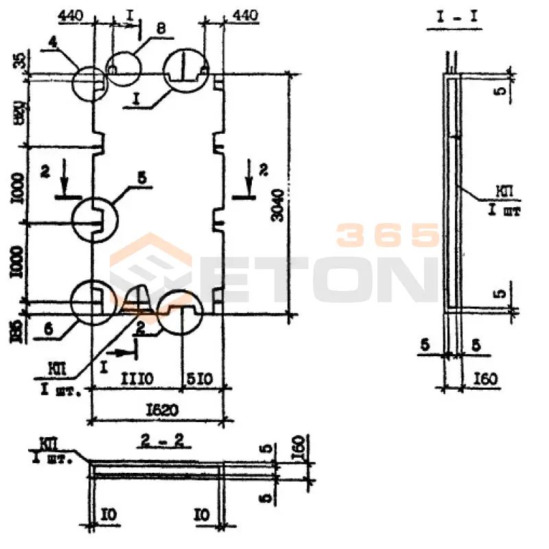 Панели внутренних стен Серия 1.090.1-7с ПВ 16-30-1 тс (1.090.1-7с)