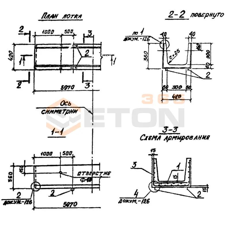 Лотки теплотрасс Л Серия 3.006.1-2/82 Л 1-8 (3.006.1-2/82)