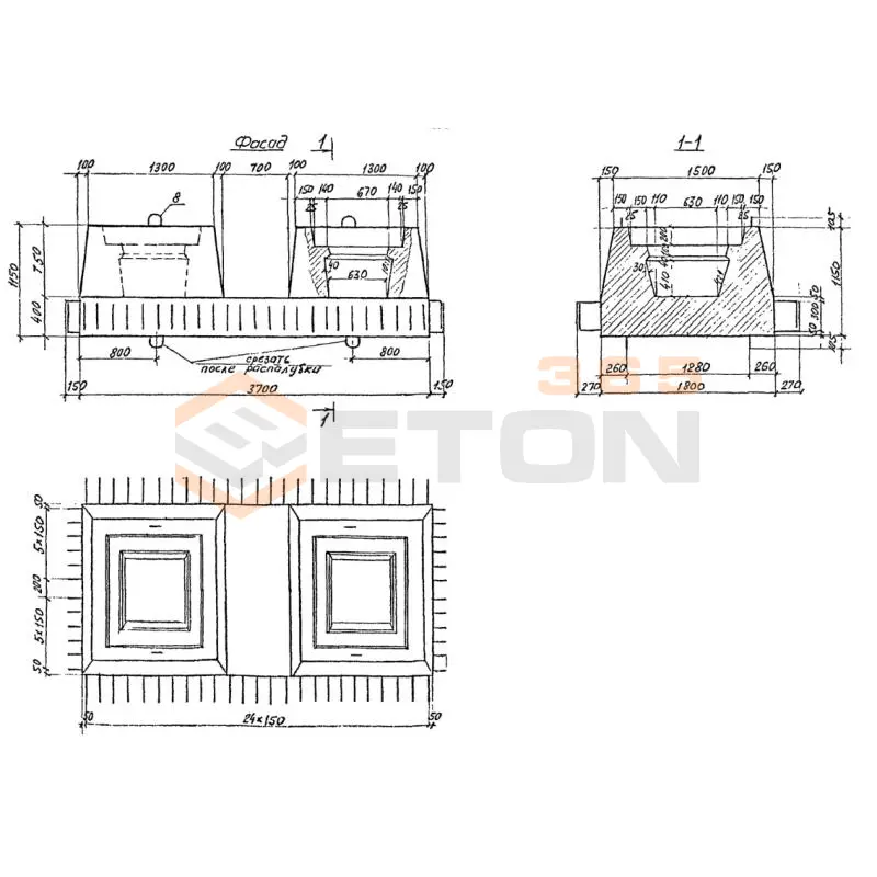 Фундаментные стаканы Серия 3.501.1-150 1Ф