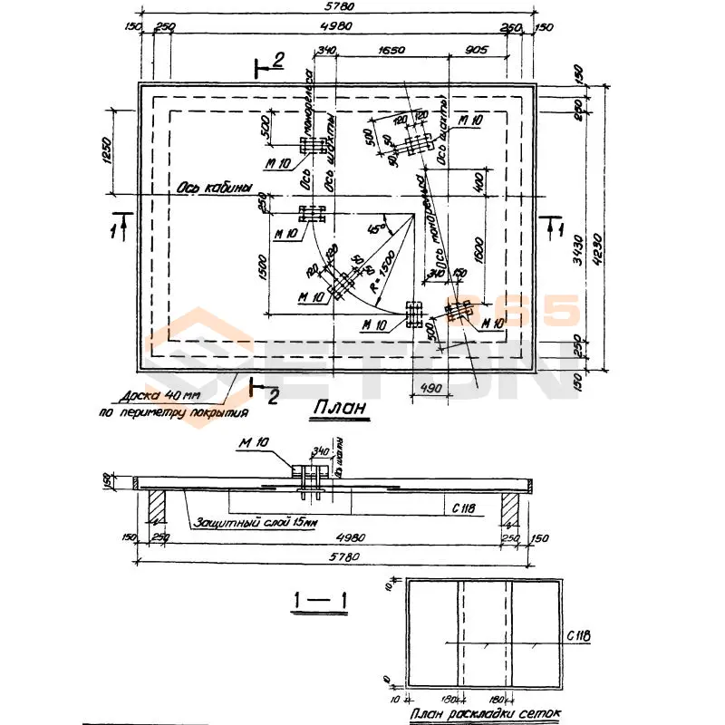 Плиты перекрытий шахт Серия 1.489-1 П 48
