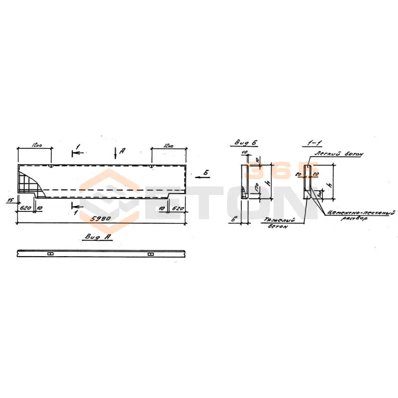 Панели стеновые цокольные Серия 1.030.1-1/88 ПСЦ 60-15-3-2