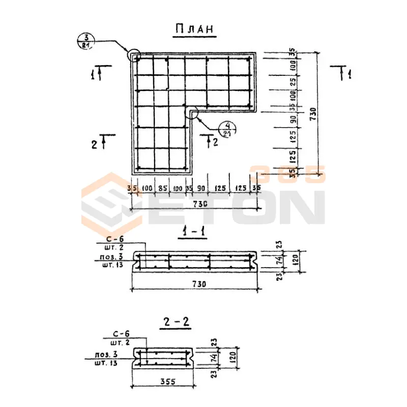 Плиты дорожно-тротуарные ТП 320-55 ДТ 5 (ТП 320-55)