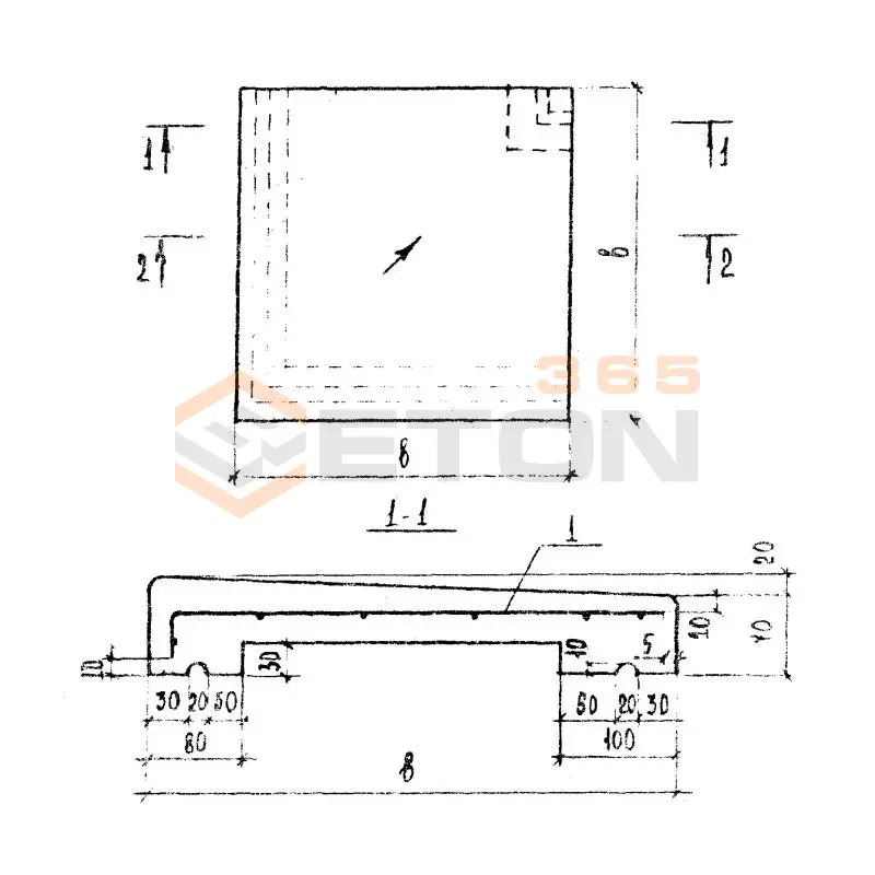 Плиты парапетные Серия 1.238-1 ПП 5-5 т-1 б