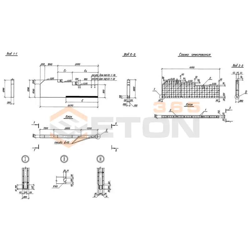 Блоки шкафной стенки Серия 3.503.1-104 БШ 45-1-31