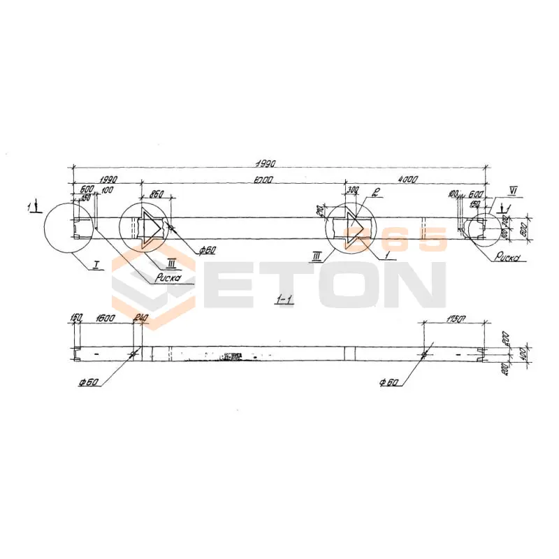 Колонны высотой 6,0; 7,2 м Серия 1.420.1-20с К 26-8 с