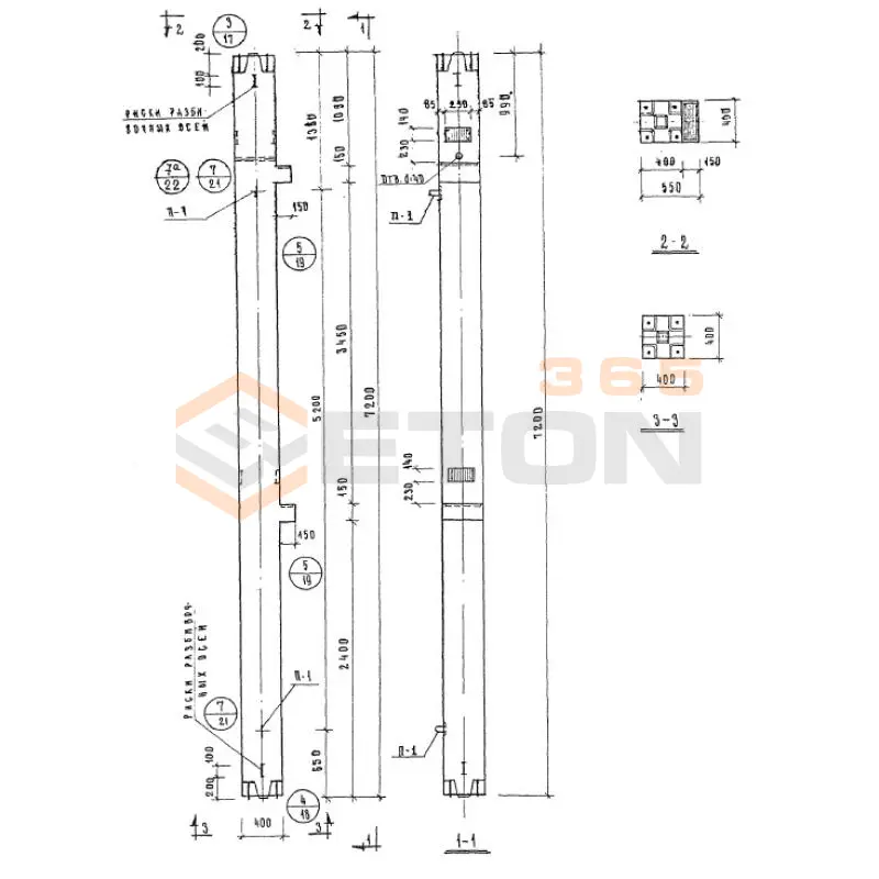 Колонны сечением 400х400 Серия ИИ 04-2 КСР 472-58-8