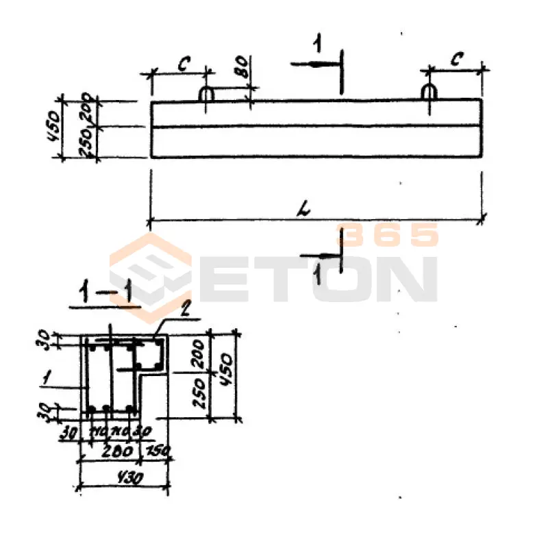 Балки под цокольные экраны Серия 1.220.1-3м ЦБ 65-3-4 п (1.220.1-3м)